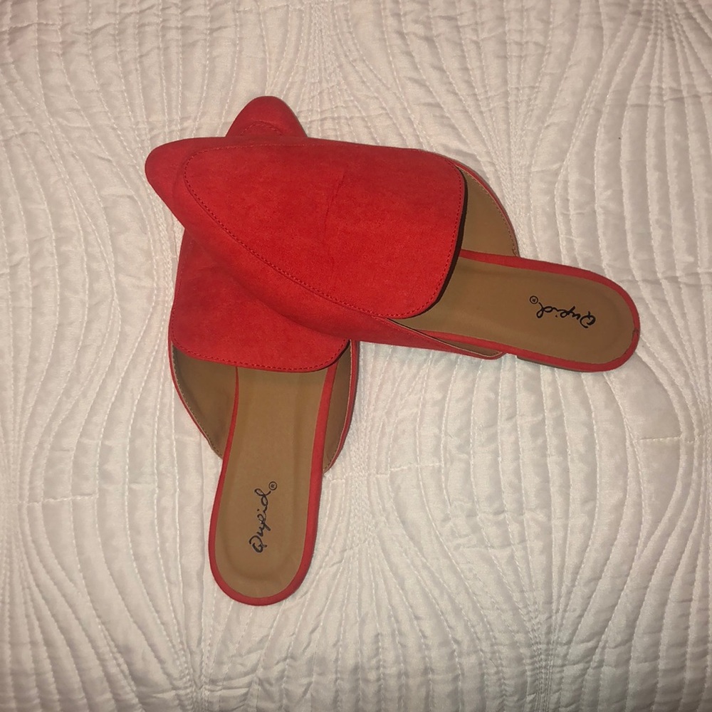 Quipid Pointed Toe Open Back Flats